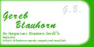gereb blauhorn business card